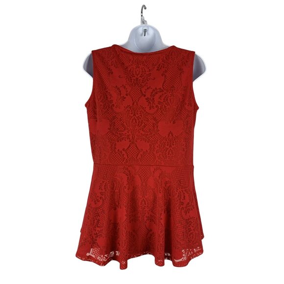 APT.9 Womens Sleeveless Red Peplum Top Size Medium - Picture 2 of 6
